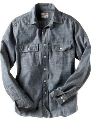 Rigid denim work shirt